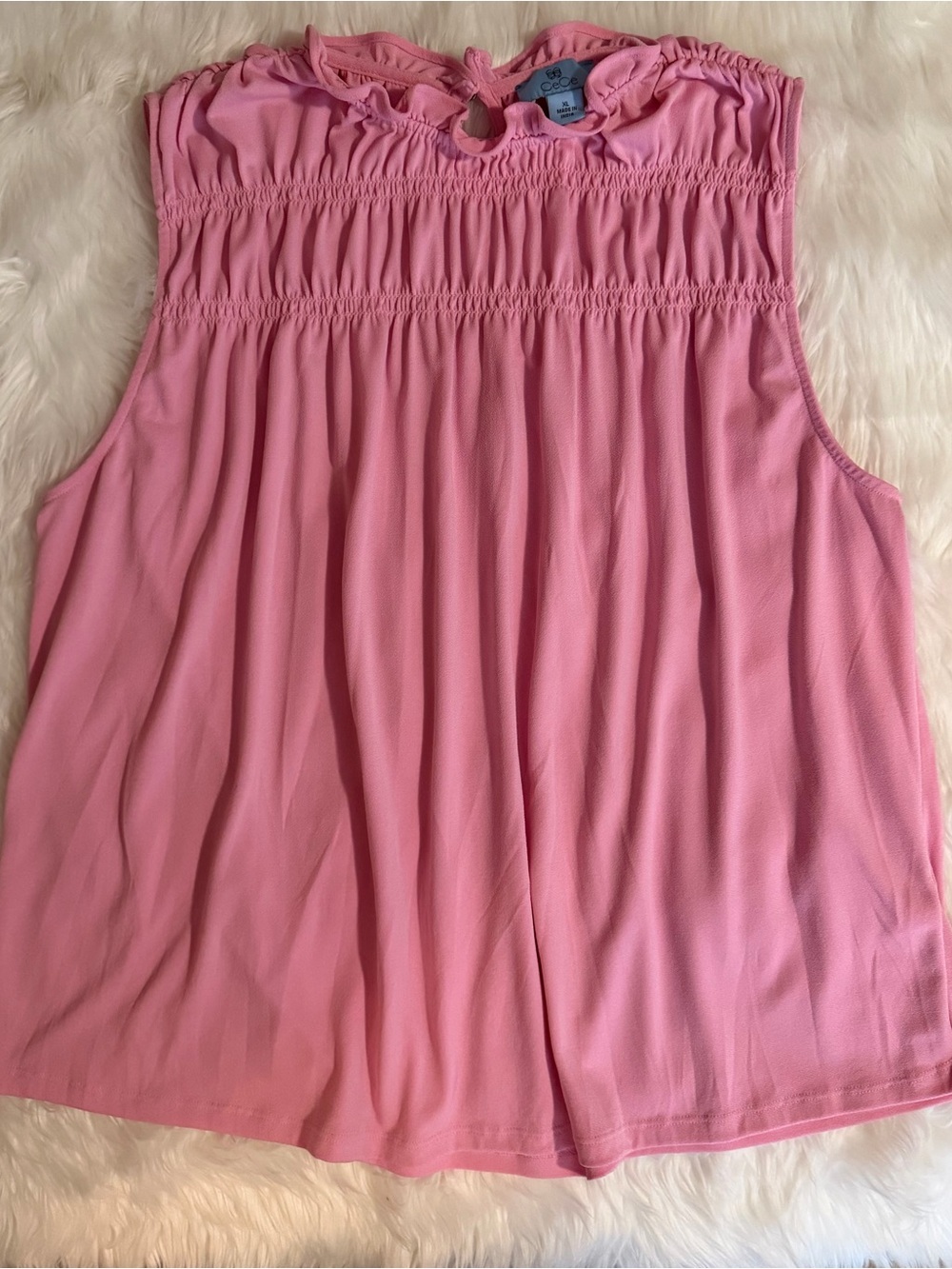 CeCe Light Pink Ruffle Top XL